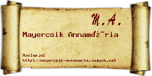 Mayercsik Annamária névjegykártya